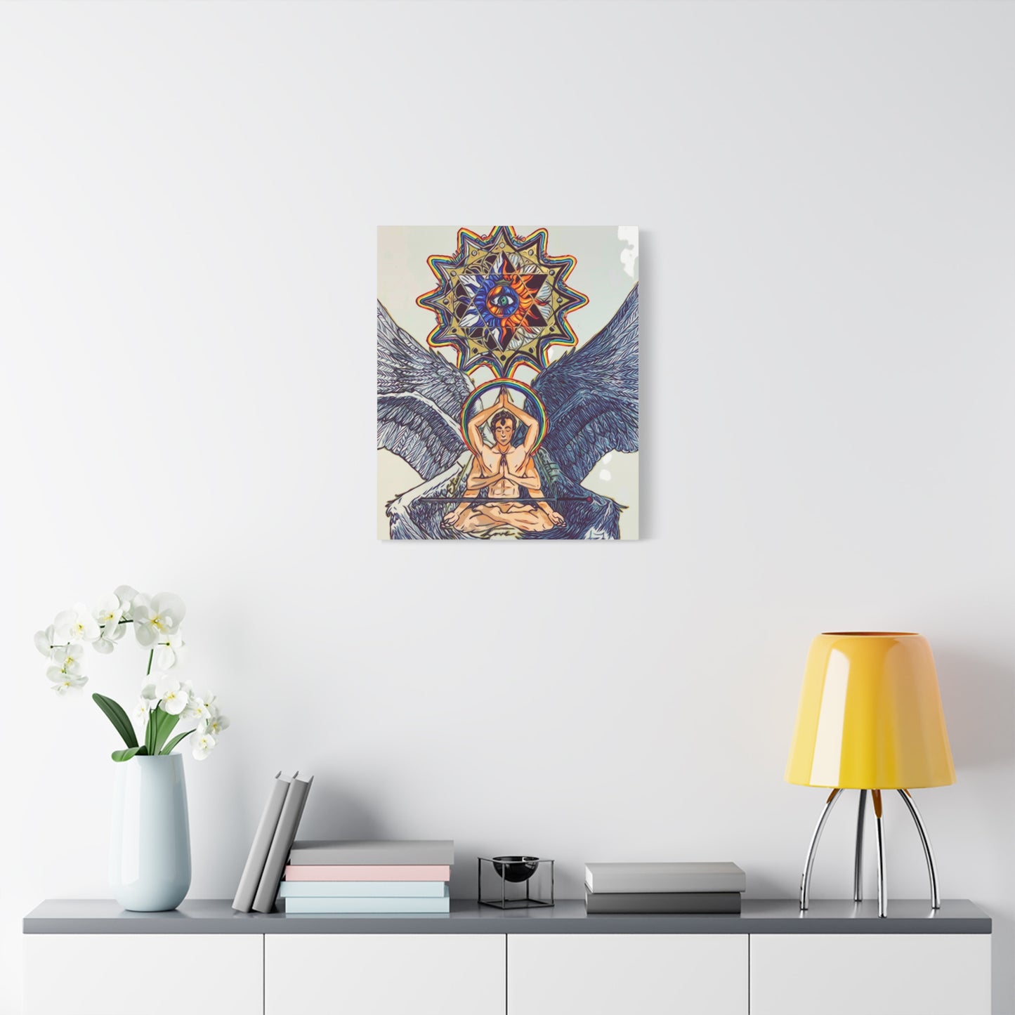 Canvas Wall Art - Meditating Angel Ark Gates Of Aquarius XIII