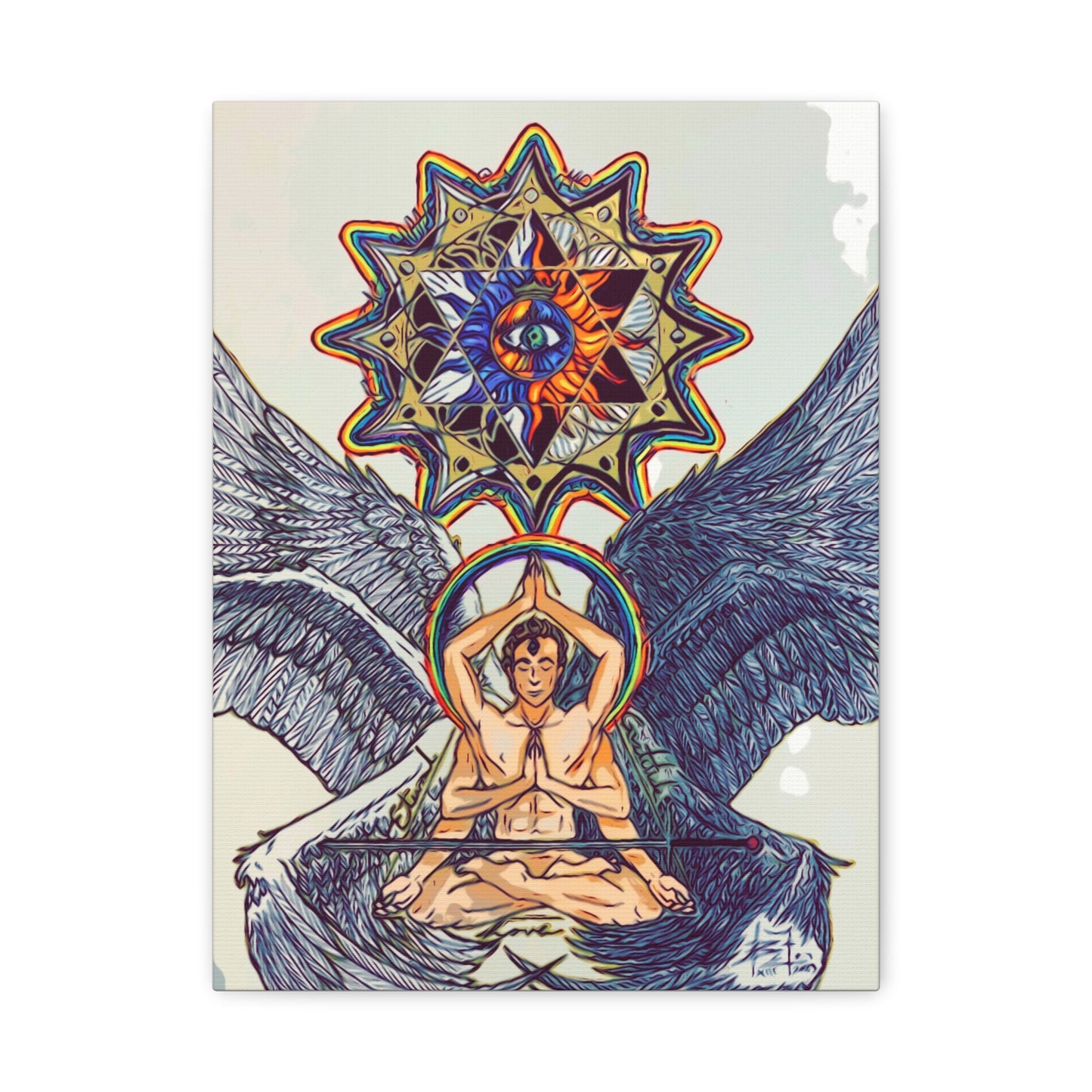Canvas Wall Art - Meditating Angel Ark Gates Of Aquarius XIII