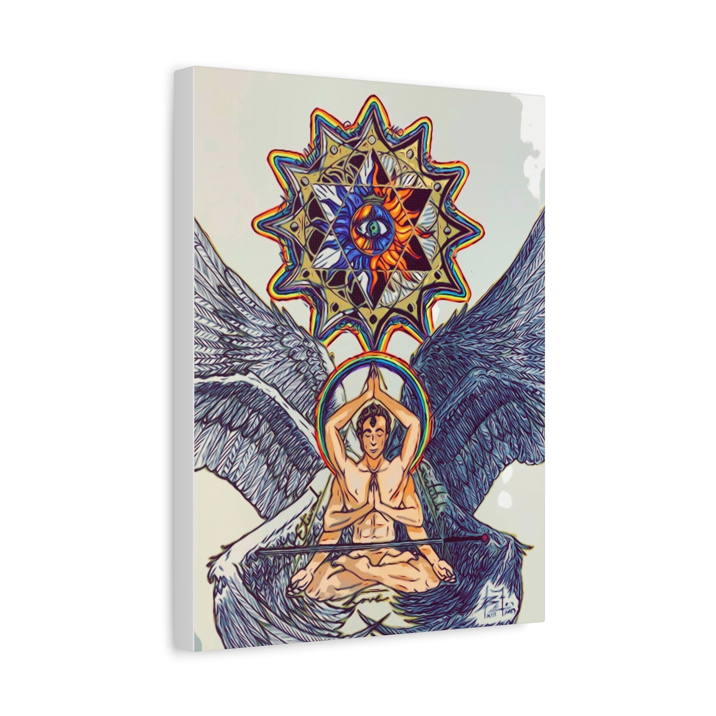 Canvas Wall Art - Meditating Angel Ark Gates Of Aquarius XIII