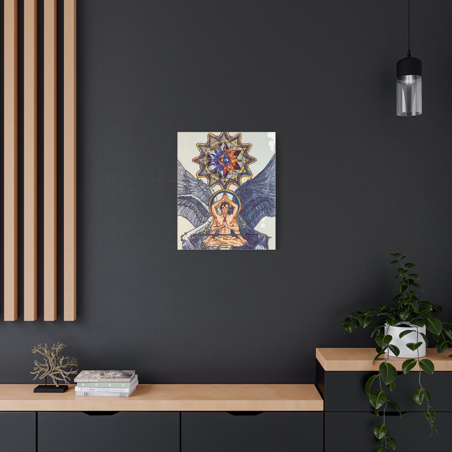 Canvas Wall Art - Meditating Angel Ark Gates Of Aquarius XIII