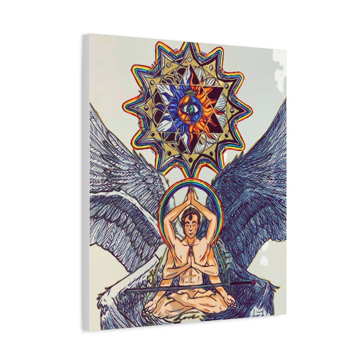 Canvas Wall Art - Meditating Angel Ark Gates Of Aquarius XIII