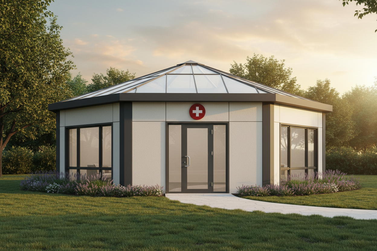 Rapid Response Shelter for Crisis Situations Emergency Temporary Housing  Sun and Moon Hexagon Hope Hut 188 sqft to 564 sqft
