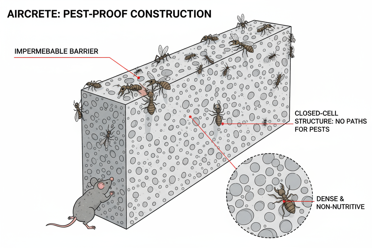 Please Show How Aircrete is pest proof